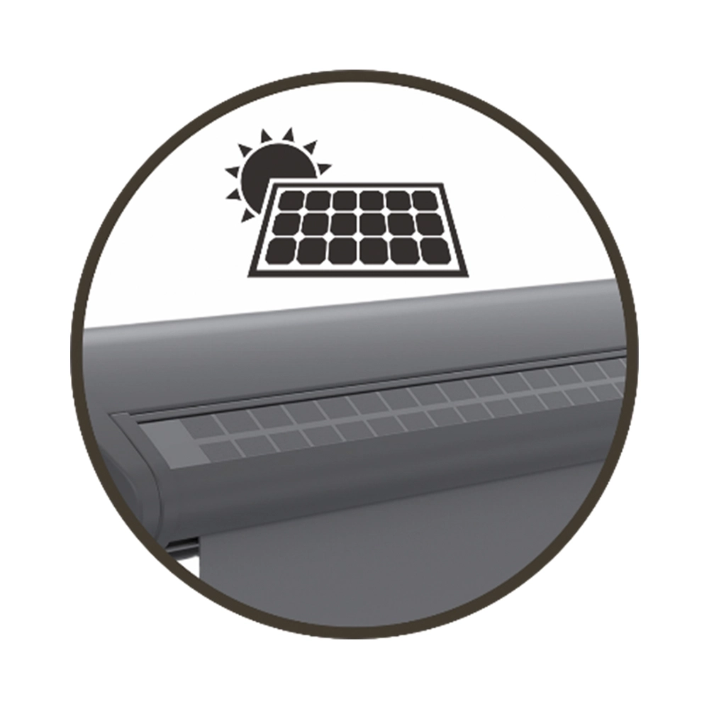 CONTINI Halbkasettenmarkise mit Solar Antrieb 395x300cm anthrazit, kein Stromanschluss nötig