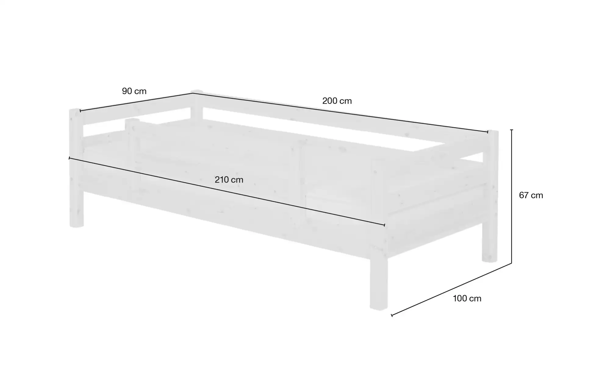 FLEXA Bett mit Absturzsicherung Flexa Classic
