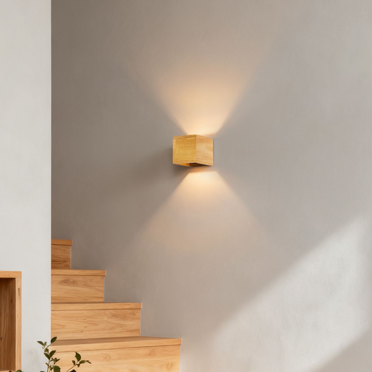 Landelijke wandlamp eiken hout - Transfer