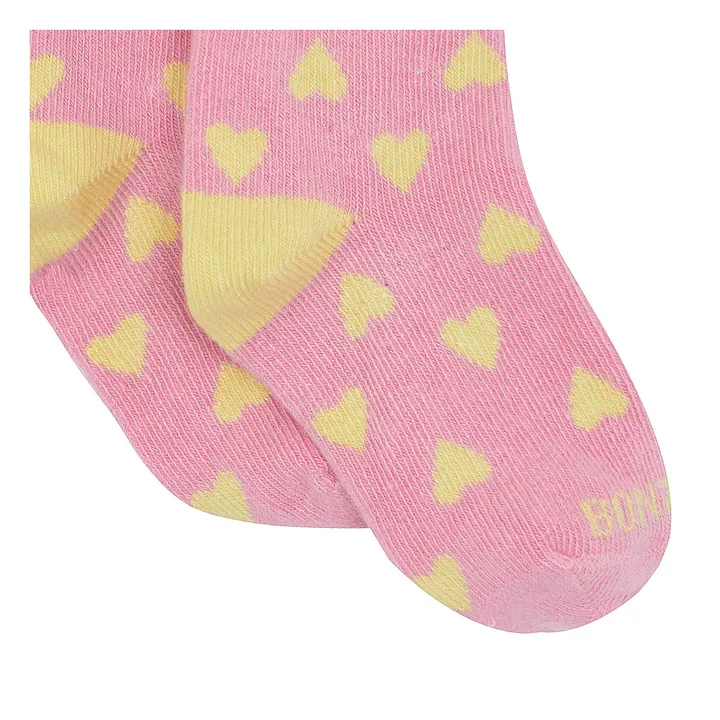 Bonton Lot 2 Paires de Chaussettes Cœurs | Rose