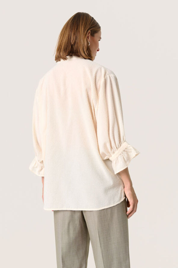 Soaked in Luxury SLVina Amily Blouse 3/4 Whitecap gray