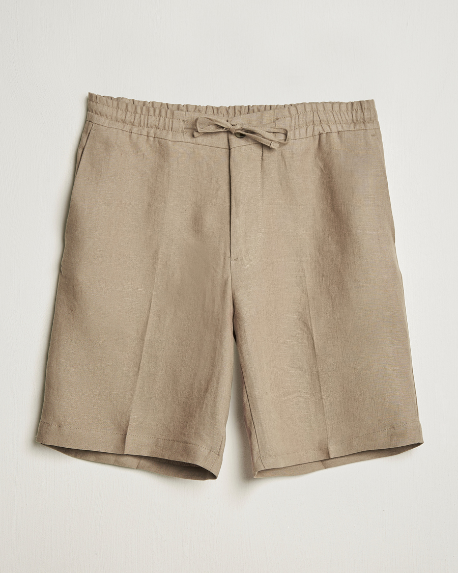 J.Lindeberg Brady Drape Linen Shorts Nutmeg