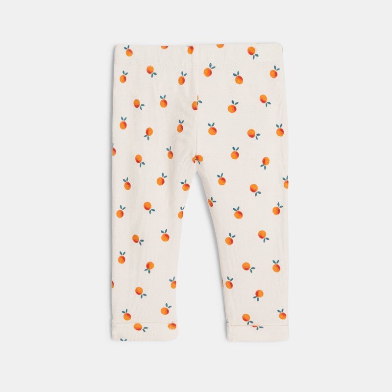 Legging bébé fille à imprimés oranges Catimini Blanc