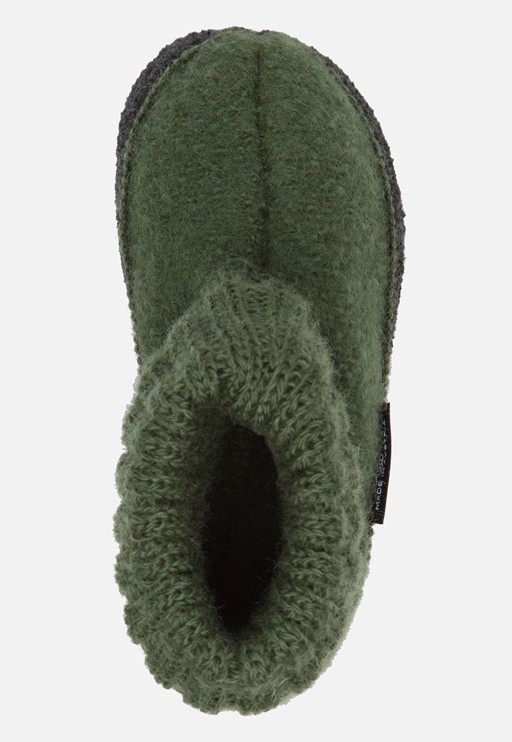Bergstein Cozy slofjes groen Schapenwol