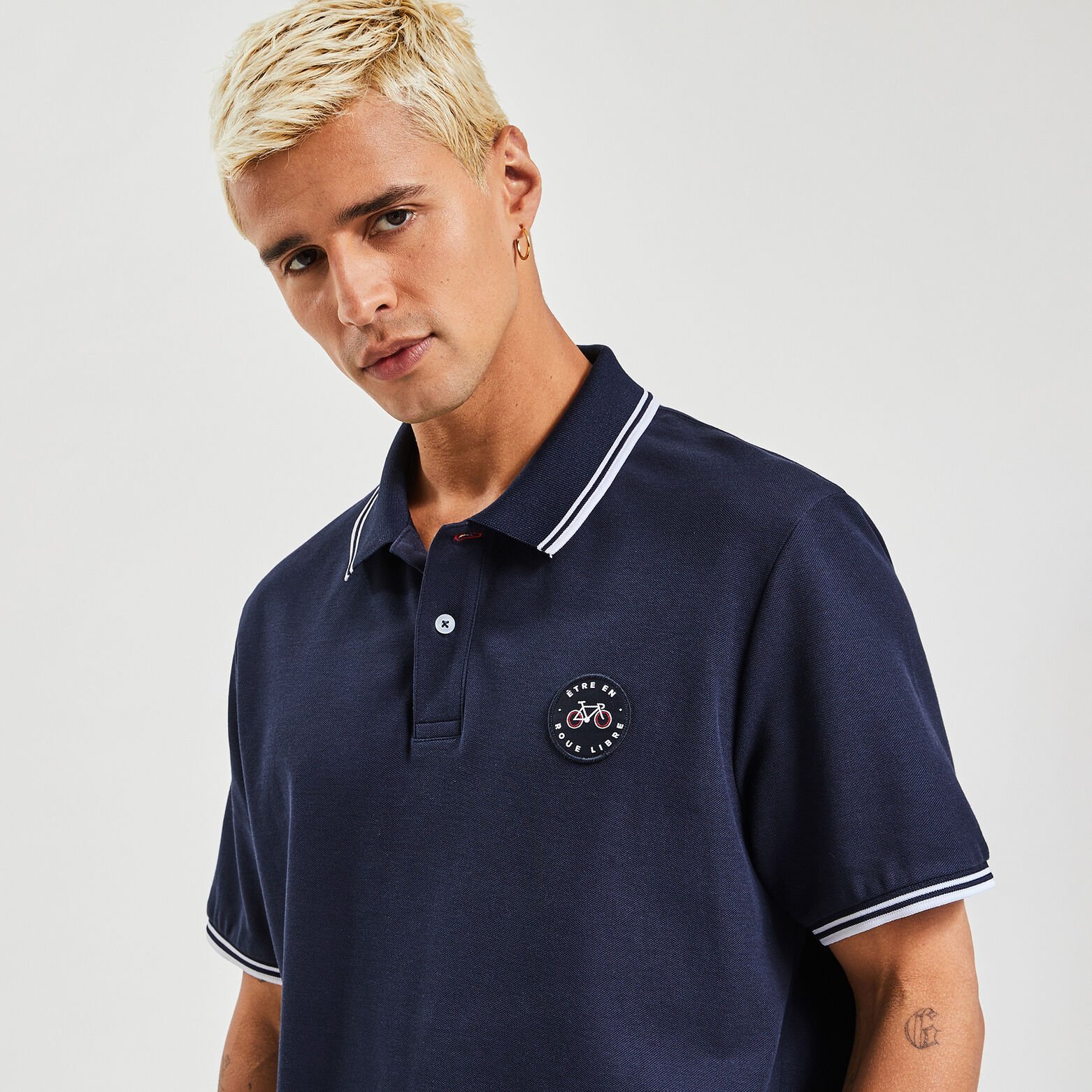 Polo manches courtes licence Tour de France Bleu
