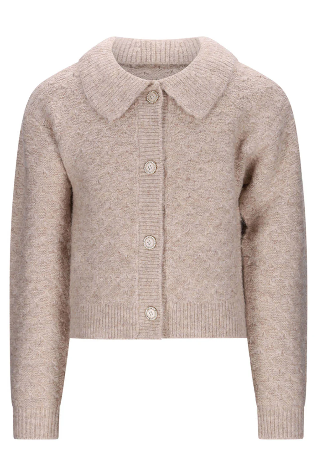 Le Chic cardigan lichtbruin gebreid