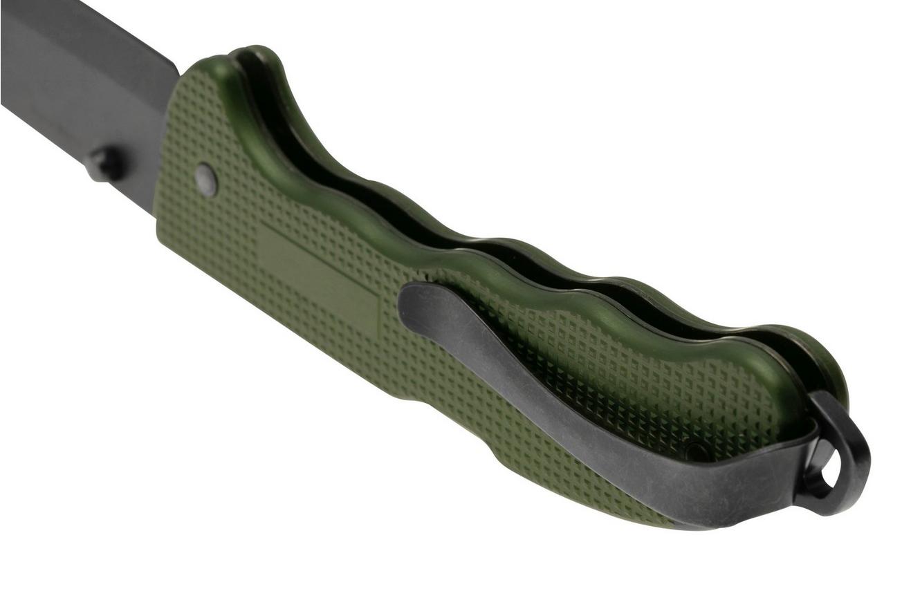 Victorinox Evoke 0.9425.DS24 Olive Green Alox, Clip Point Black Coating, zakmes