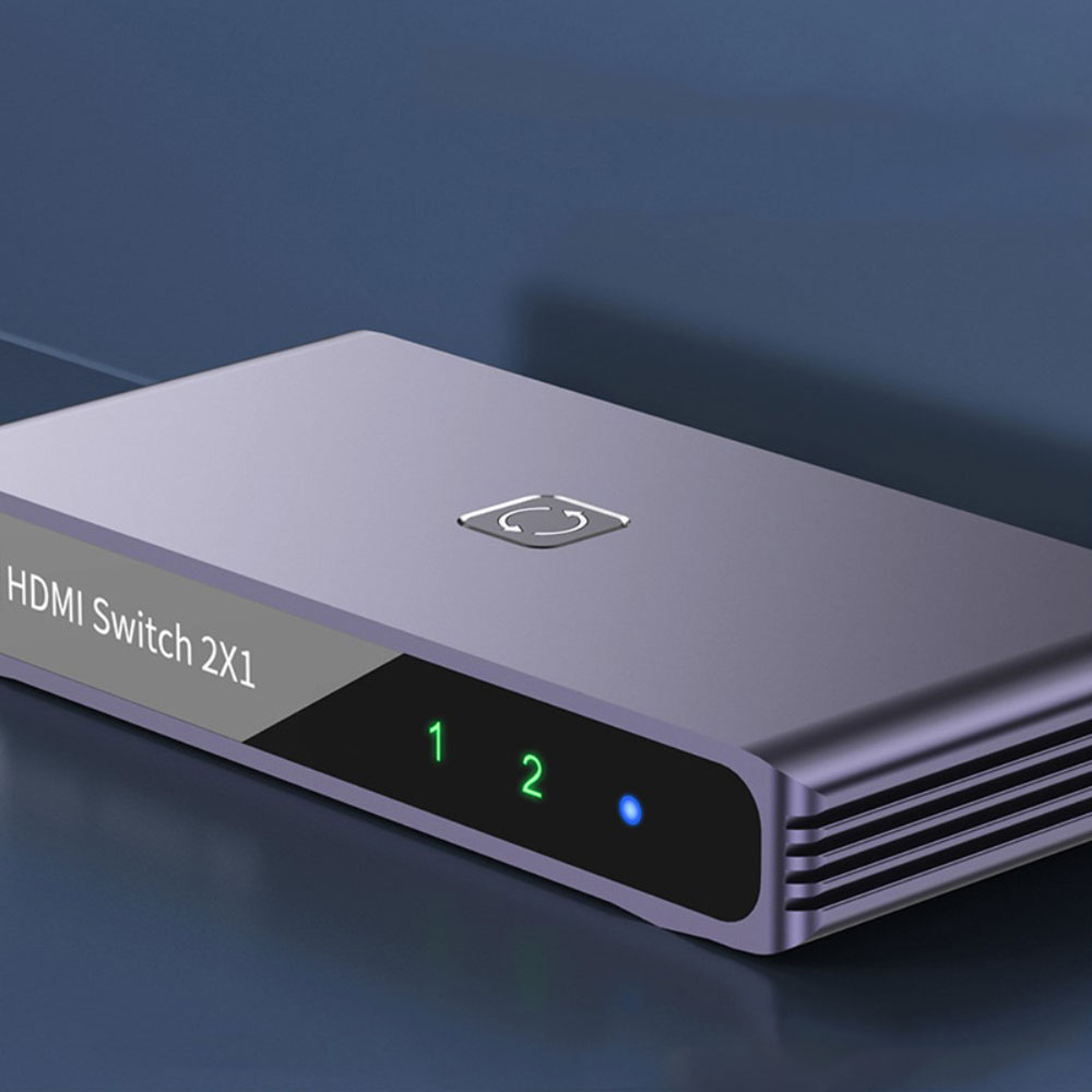 HDMI auf Dual HDMI Adapter Splitter Switch Audio Video Konverter 1x Input / 2 x Output (4K@60Hz) - Dunkelgrau
