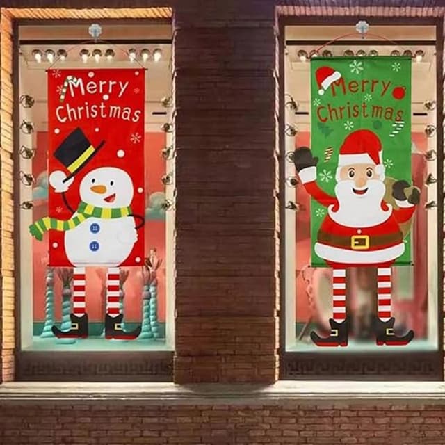 Glædelig jul Flag Xmas hængende banner dørdekoration