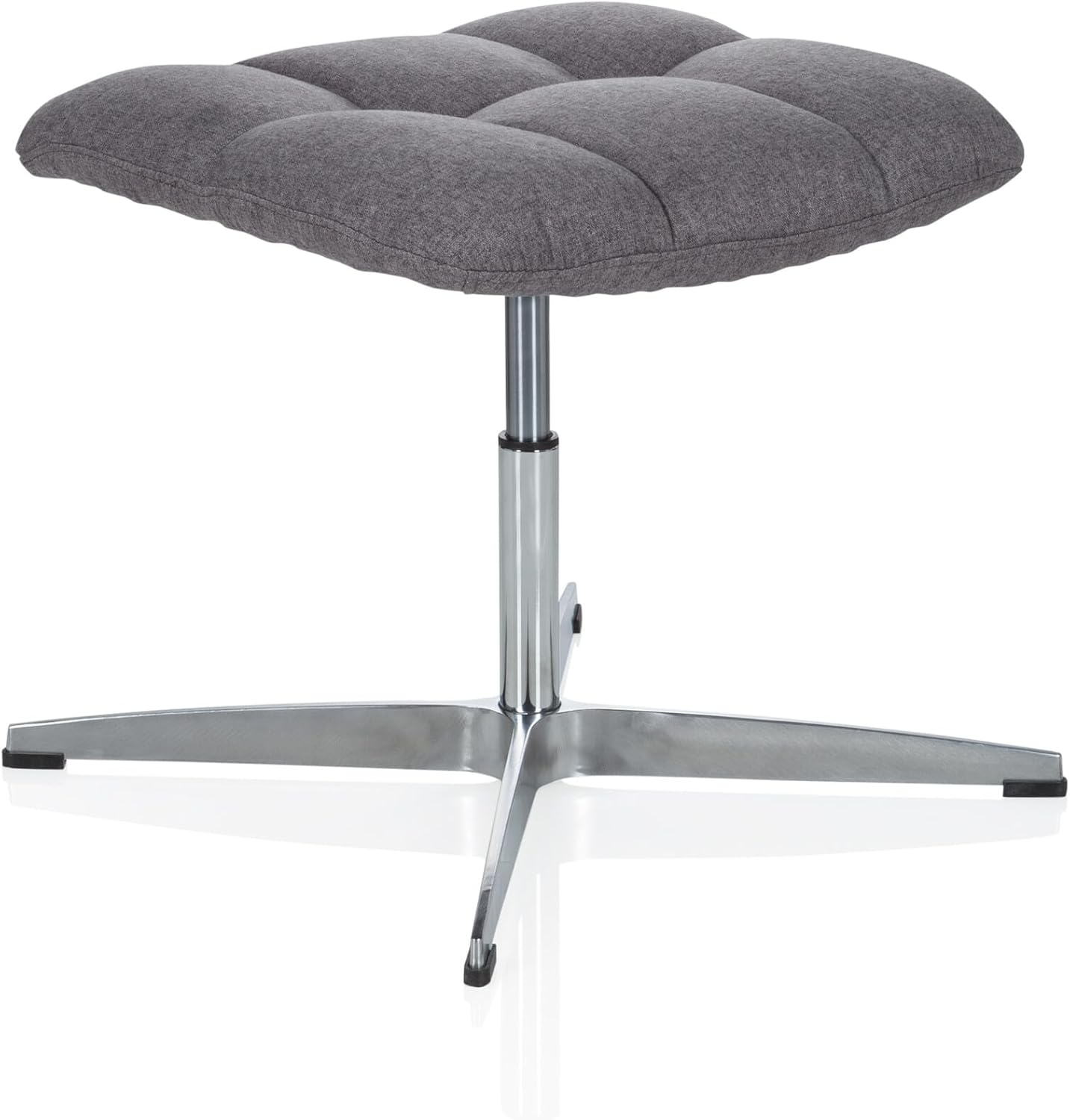 hjh OFFICE 670934 Retro Hocker SARANTO Stoff Grau Home-Office Sitzhocker höhenverstellbar