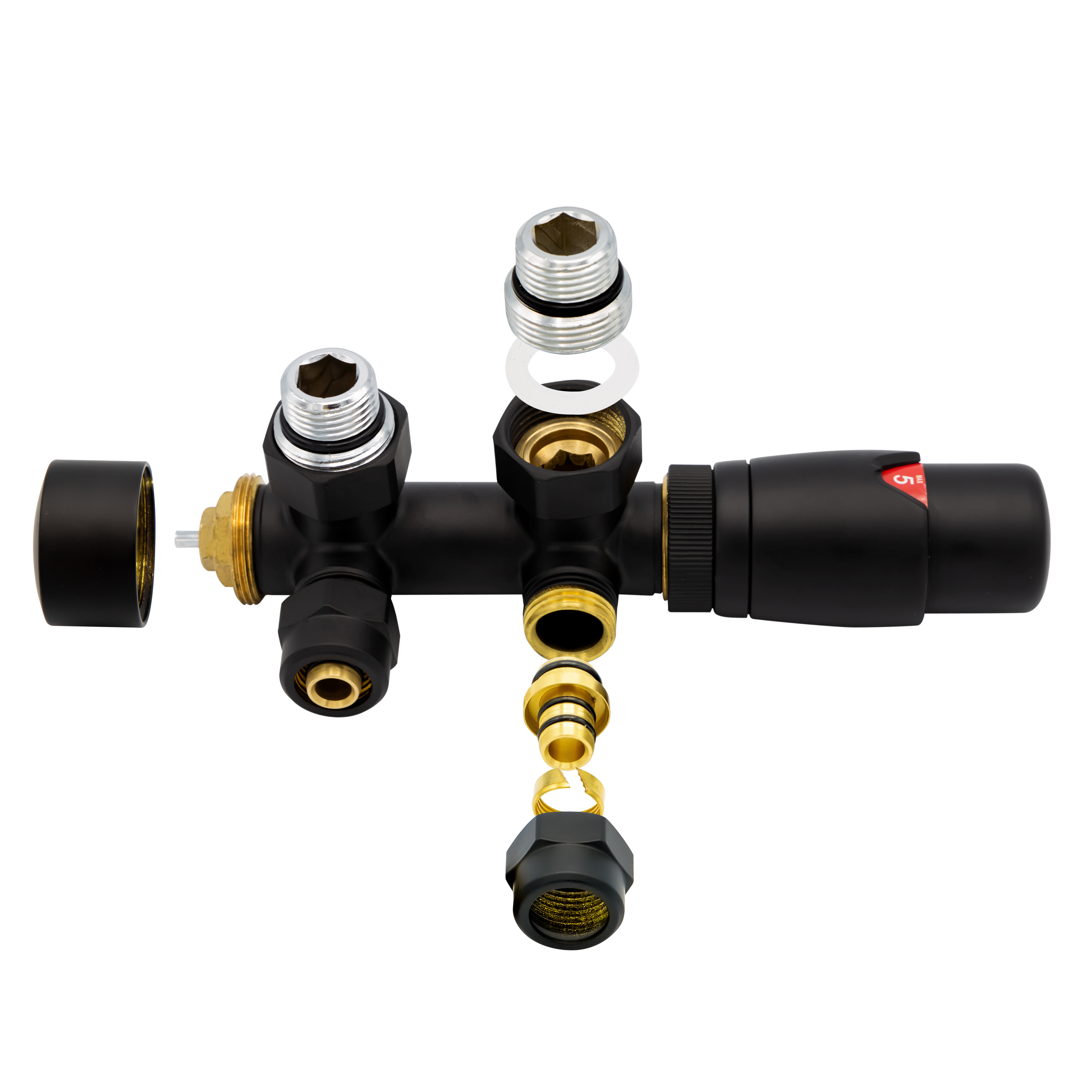 SaniGoods thermostatische radiatorkraan haaks 1/2