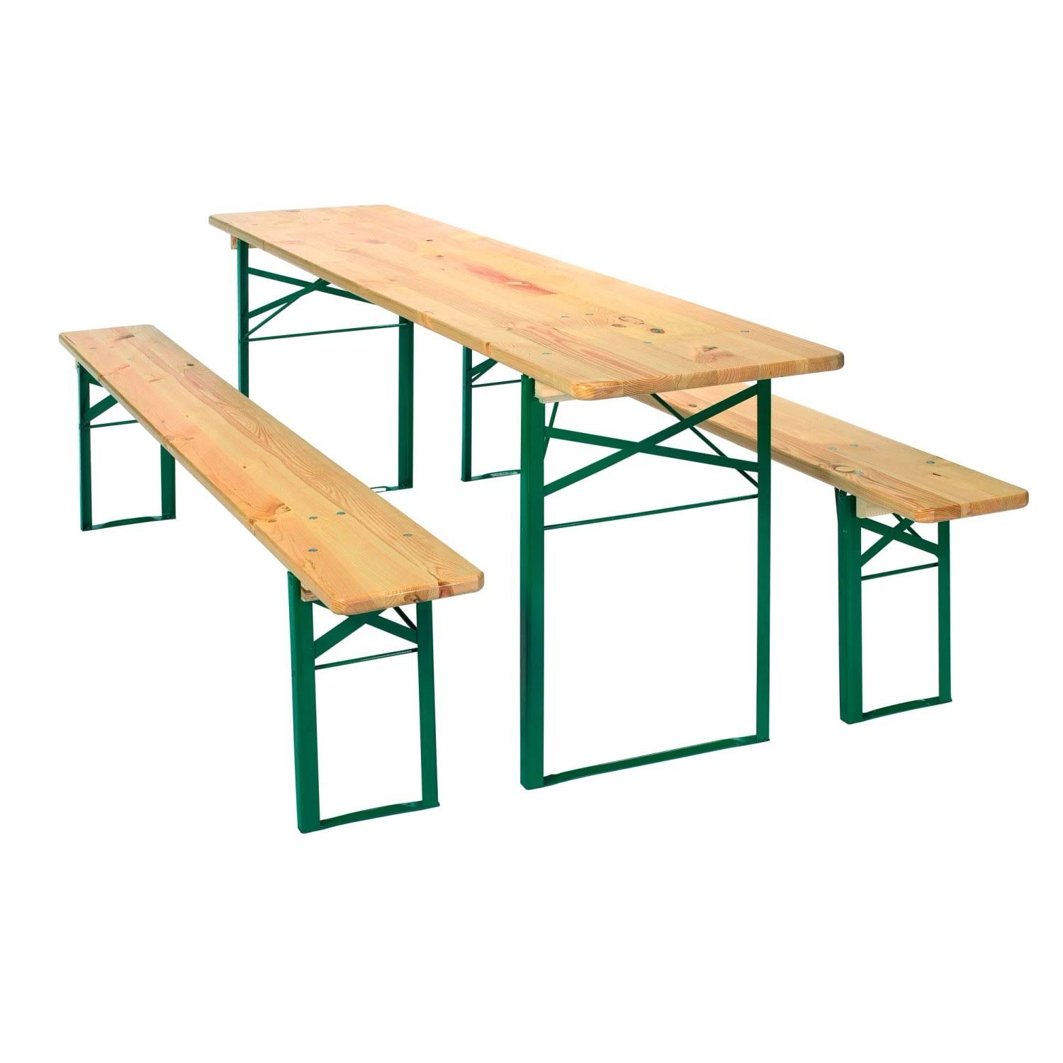 Bierzelt-Garnitur Klappbar mit 70 cm breitem Tisch