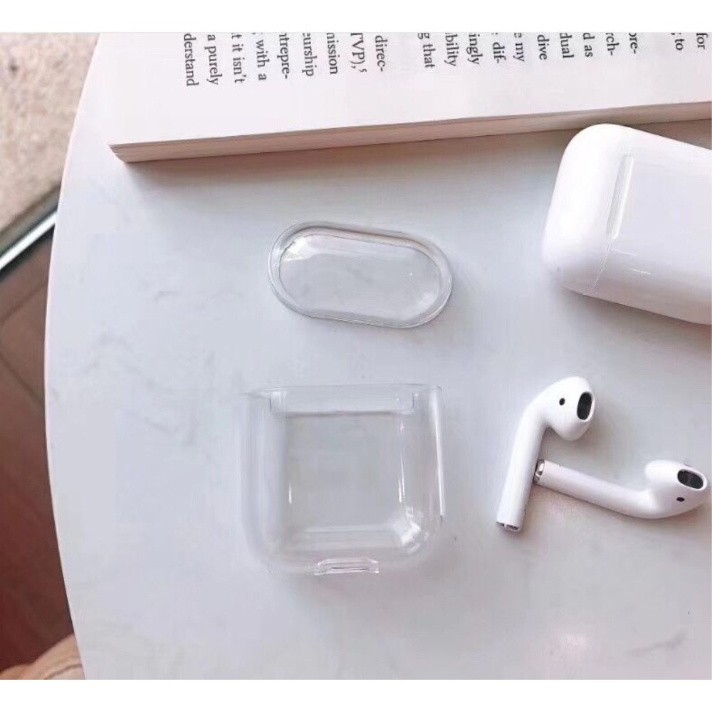AirPods (1. & 2. Generation) Gummi Schutzhülle Abdeckung mit Karabinerhaken - Transparent