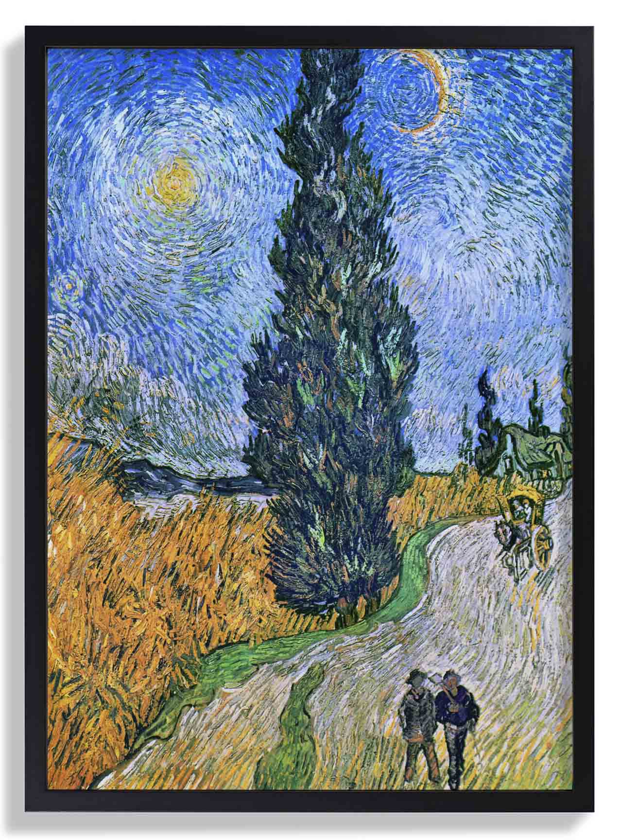 Straße mit Zypresse und Stern von Van Gogh