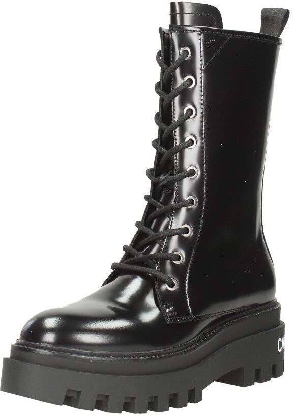 Calvin Klein Flatform Mid Lace Up Boot zwart