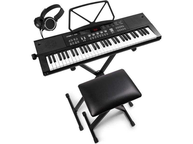MAX Keyboard KB15SET Elektronisches Keyboard-Set mit 61 Tasten
