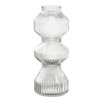 Vaas glas ribbed - h40xd16cm