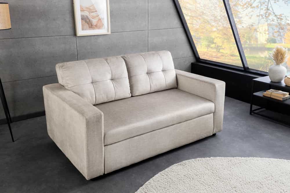 Ausziehbares Schlafsofa SMART 140cm champagner beige Vogue Velours Samt Nosagfederung