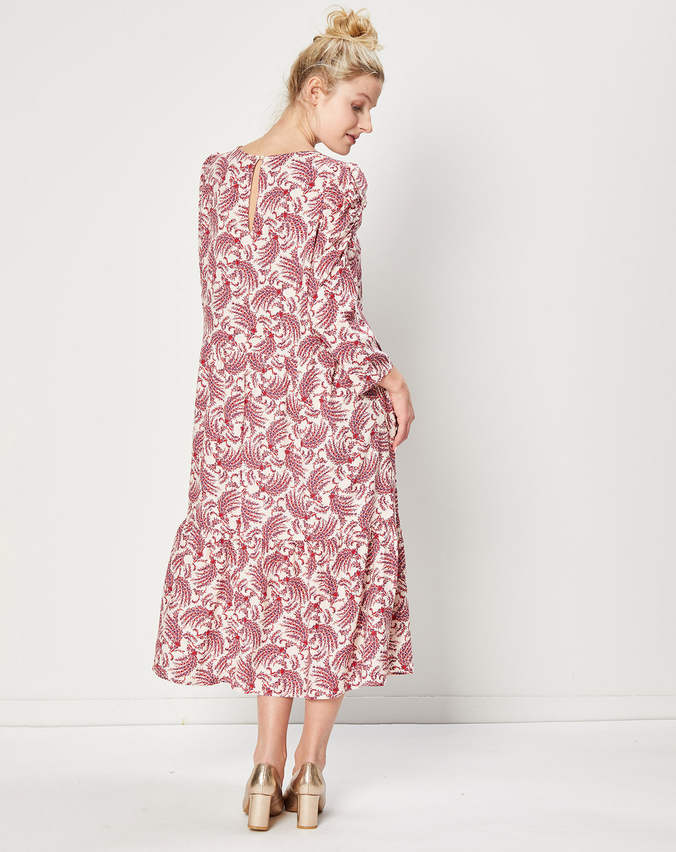 Esprit Robe Longue manches longues à motif rouge/blanc