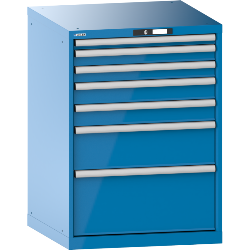Armoire à tiroirs Lista 36x36E H 100 x L 71,7 x P 72,5 cm 7 tiroirs (1 x 5, 2 x 7,5, 2 x 10, 1 x 20 et 1 x 30cm) Key Lock