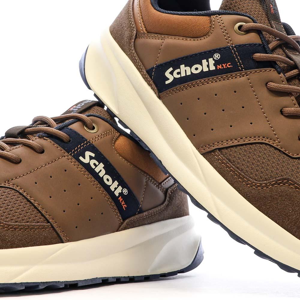 Schott Baskets Marron Homme Schott Fugio Cognac