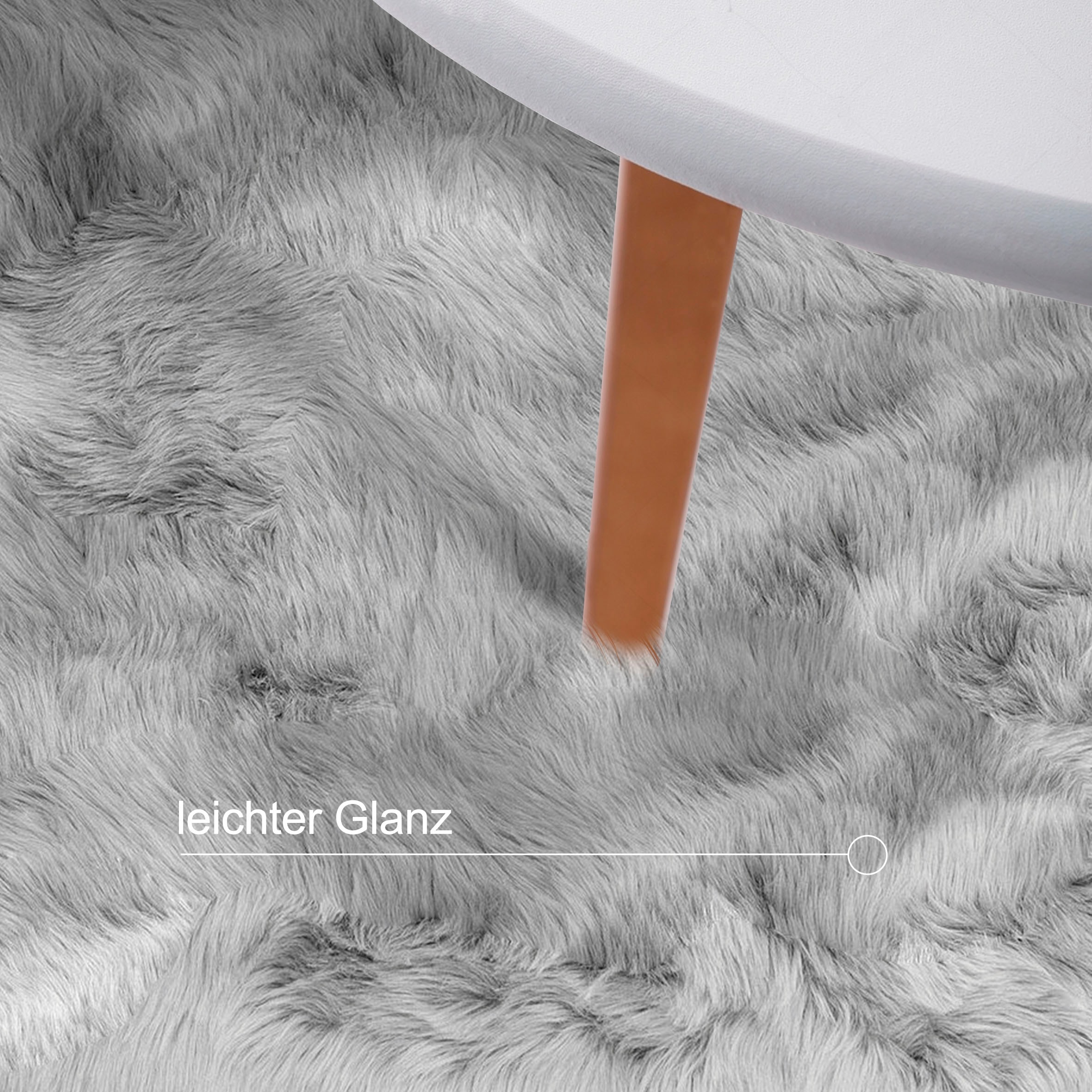 my home Hochflor-Teppich »Valeria, Fellteppich, kuschelig, flauschig« rechteckig 60 mm Höhe Kunstfell, weiche Teppiche, Wohnzimmer, Schlafzimmer, Esszimmer