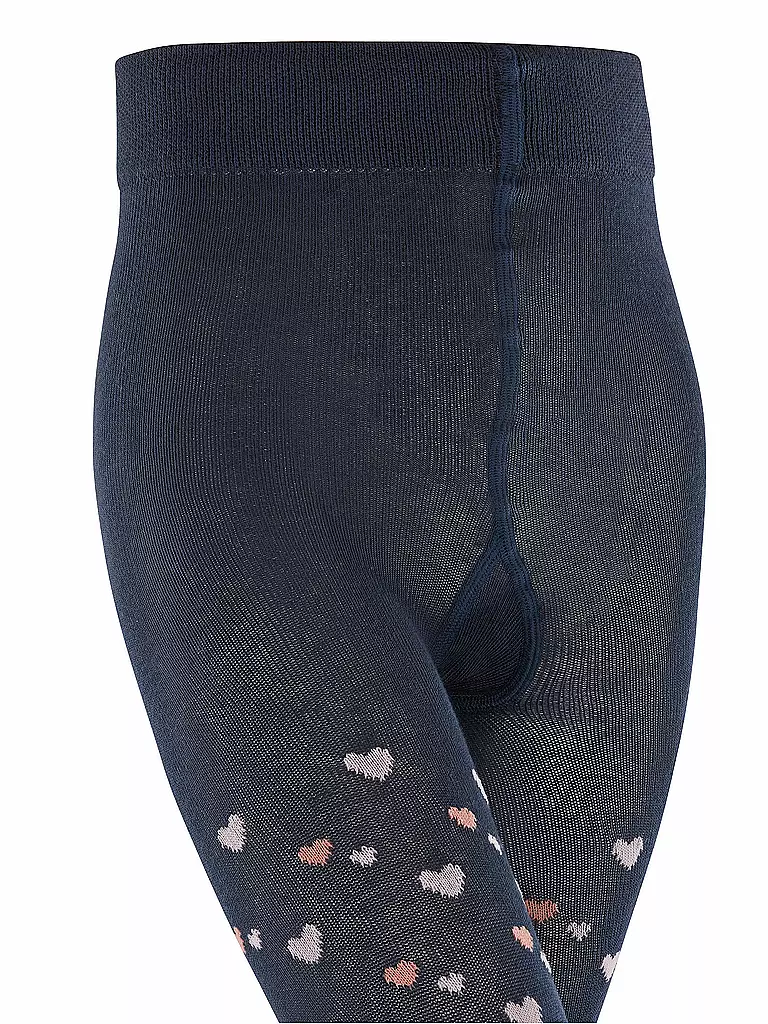 FALKE Mädchen Strumpfhose CUTE HEARTS space blue dunkelblau