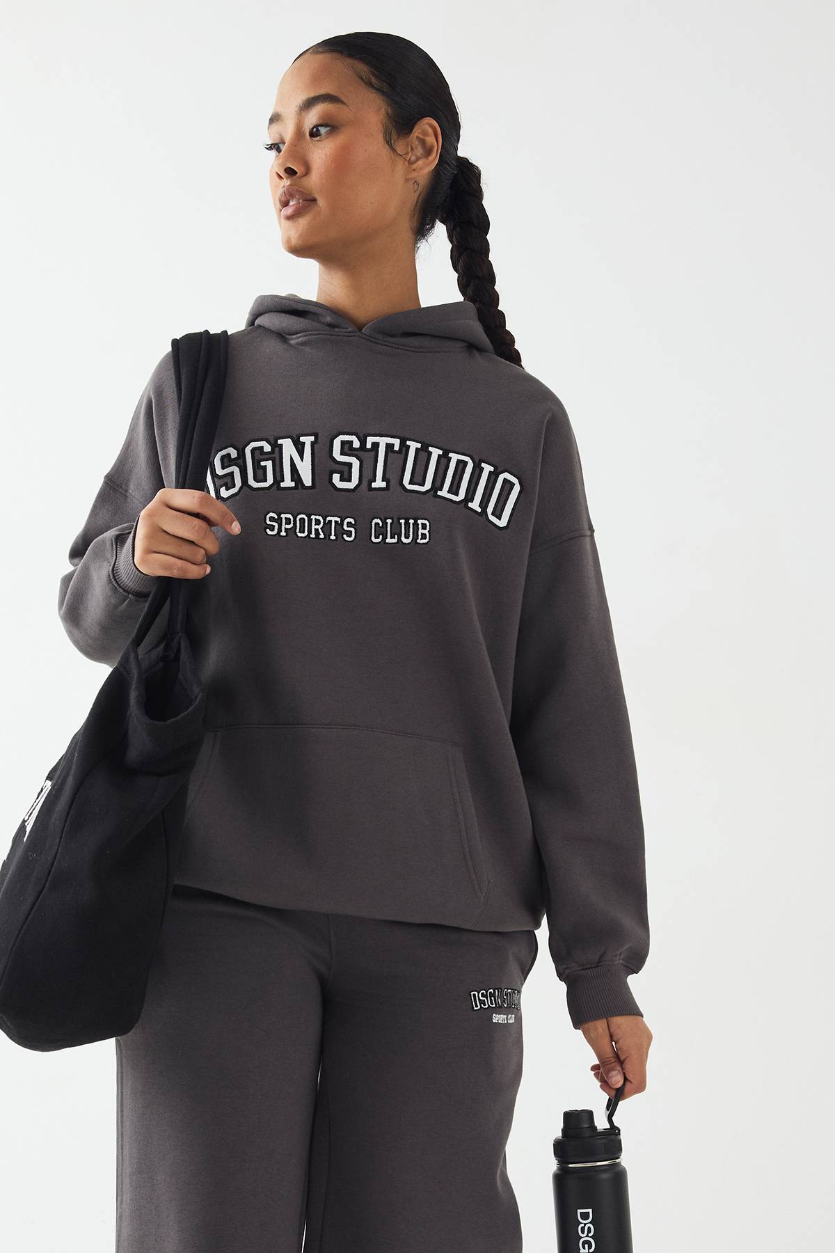 Sweat à Casynthétiqueche Surdimensionné avec Appliqué DSGN Studio
