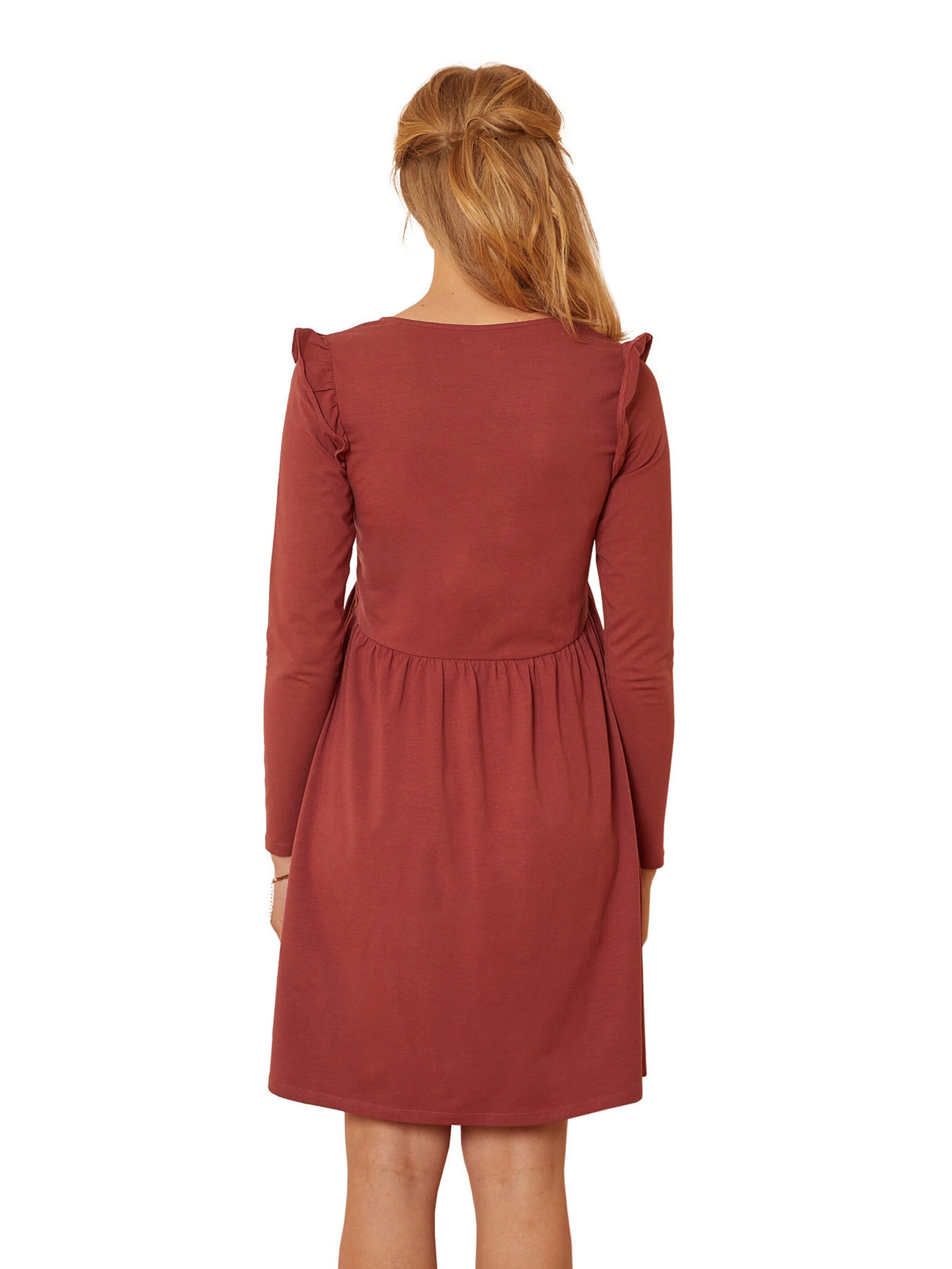Vertbaudet Kurzes Kleid für Schwangerschaft & Stillzeit rot/bordeaux