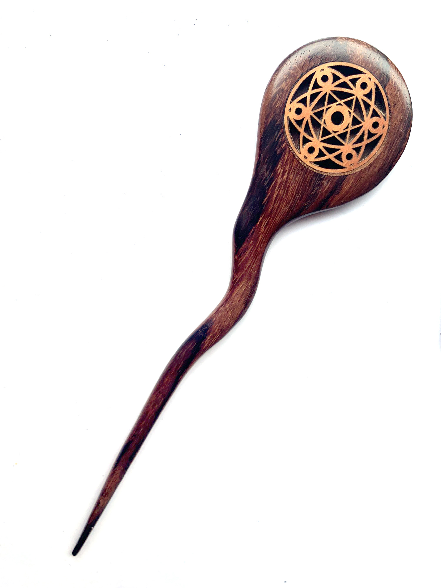 Haarnadel '7 Chakra' aus Holz, L 17 cm, B 4 cm, H 0,7 cm günstig bestellen
