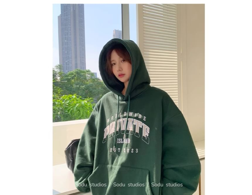 Alfie - Oversized hoodie met pofmouw en letters
