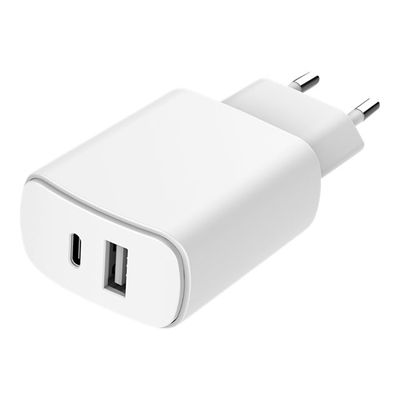 Just Green - Chargeur secteur pour smartphone - USB A & USB-C - blanc - 37W