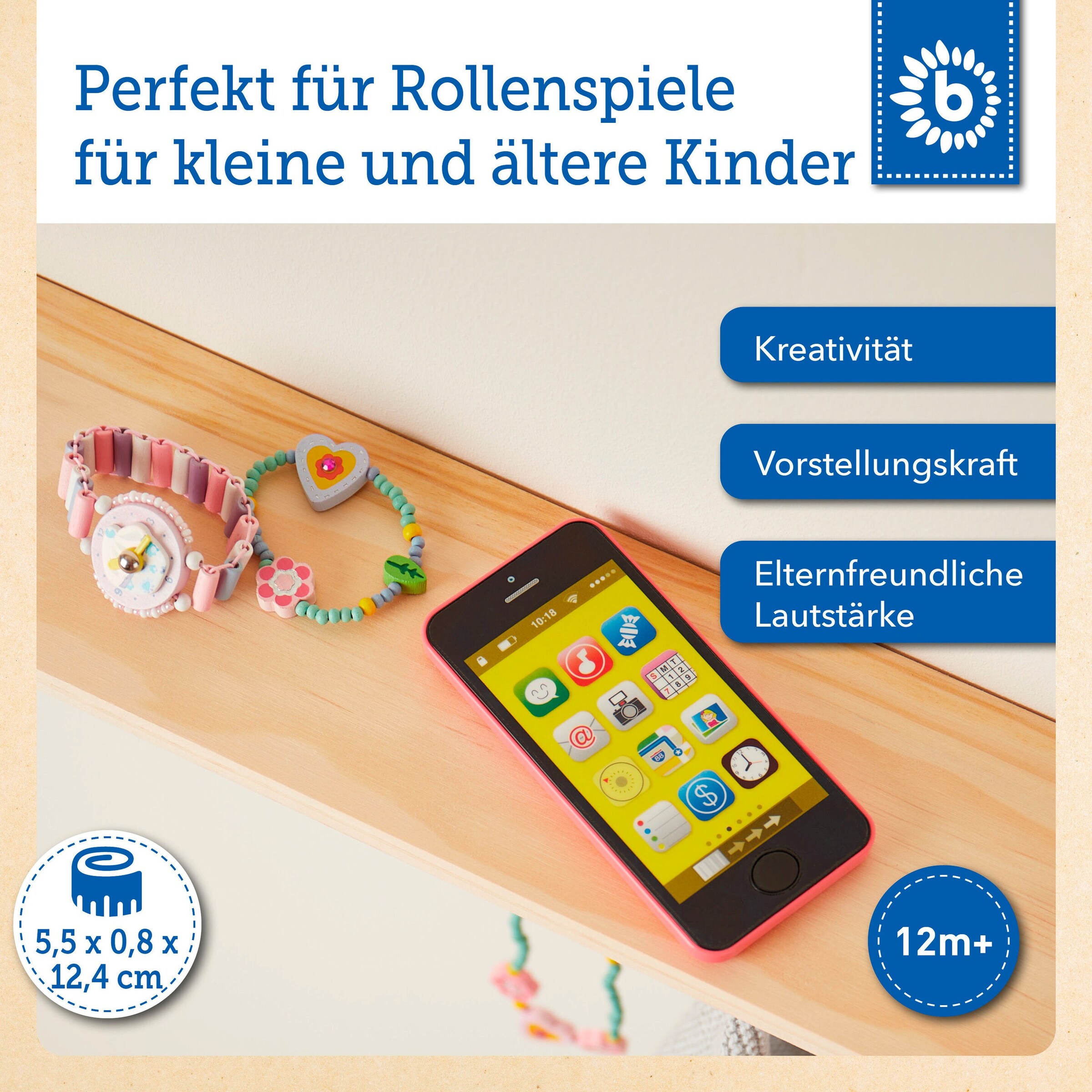Bieco Lernspaß Kinder Smartphone Rosa