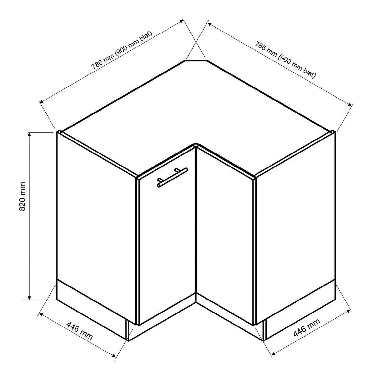 Pegane Meuble bas d'angle de cuisine - Blanc