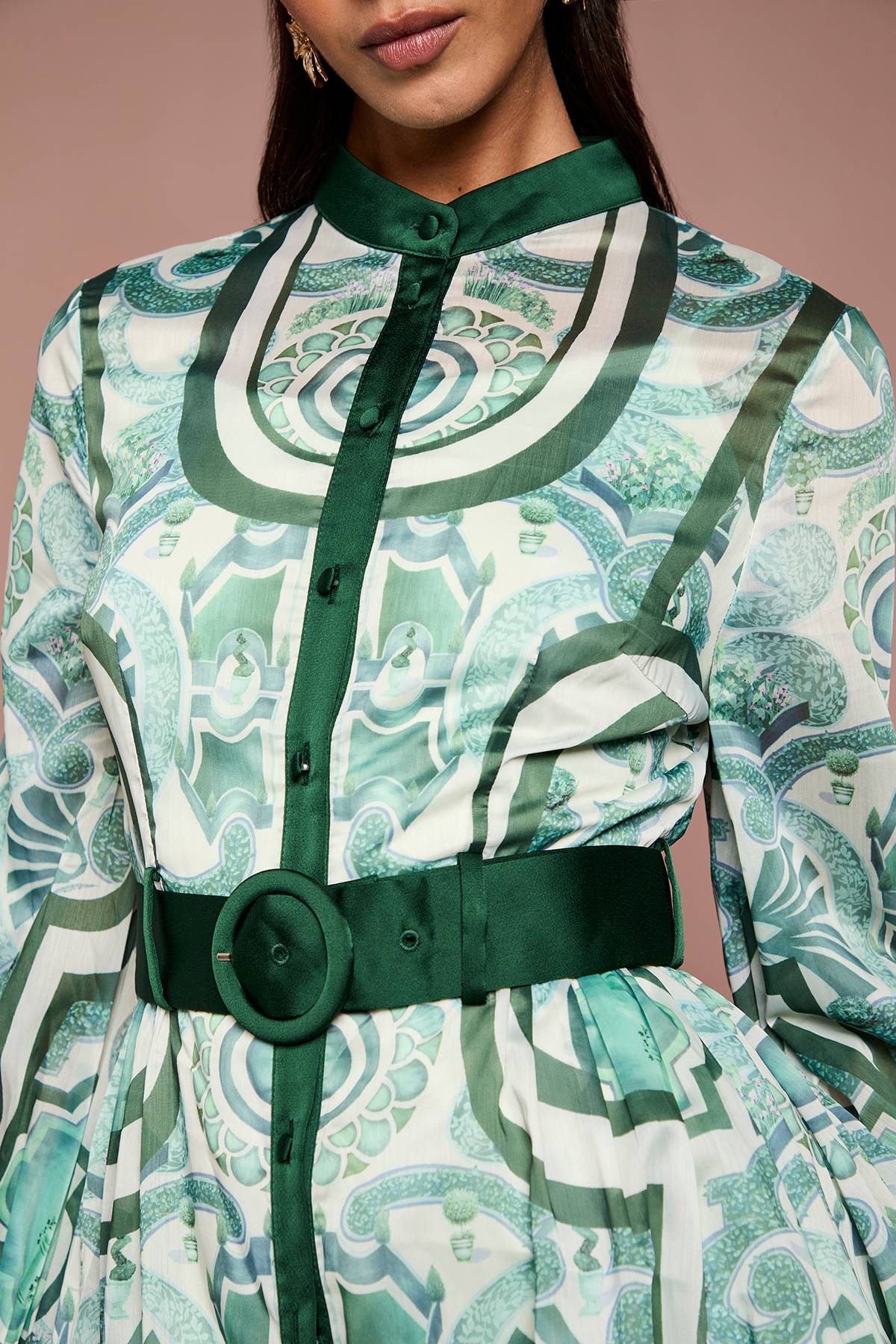 Coast Robe Chemise Cintrée En Organza Lisa Tan