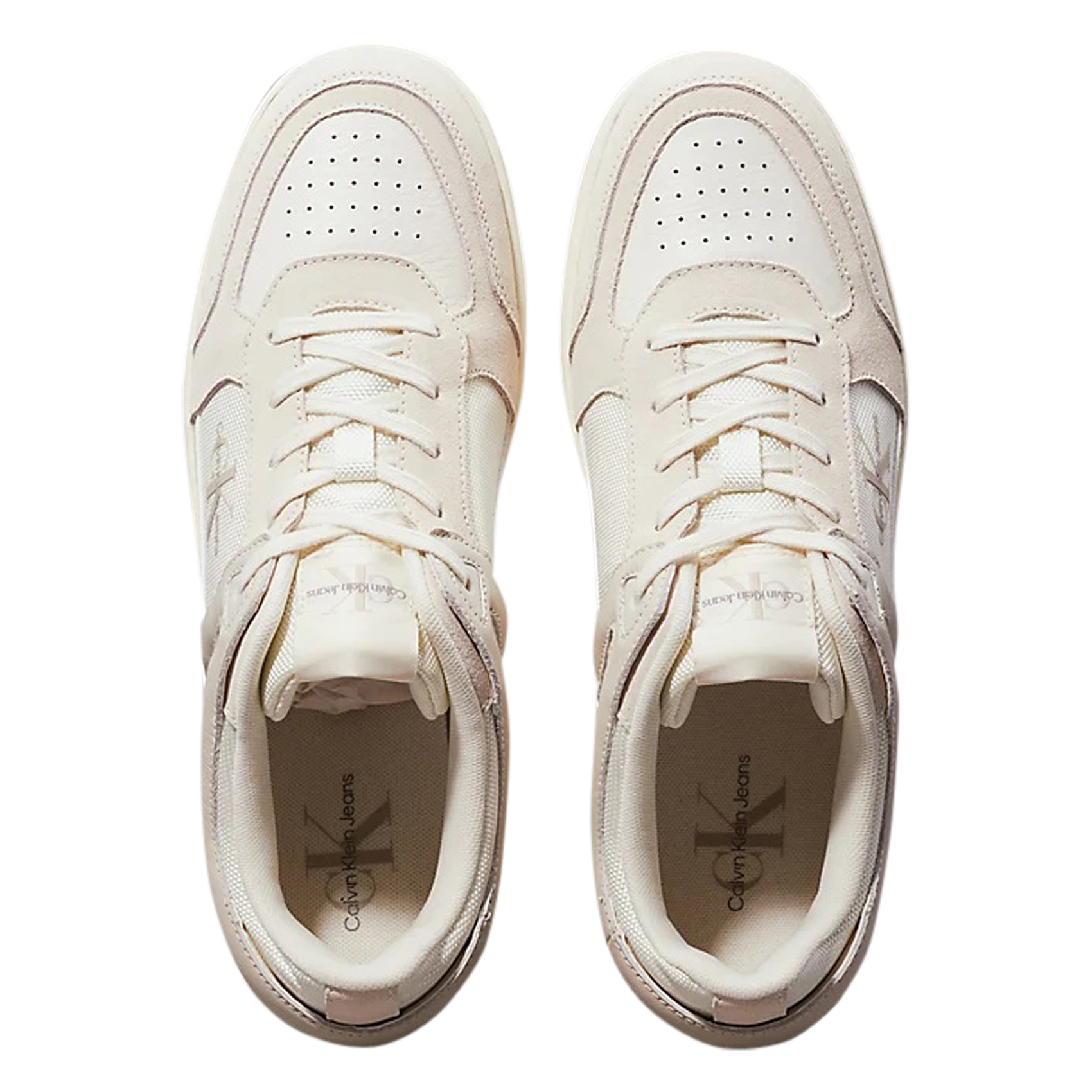 Baskets basses bi-matière | Beige