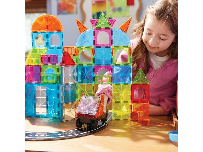 Magna-Tiles City Center 110 Teile City Center Bau- und Fahrzeugset mit 110 magnetischen Teilen