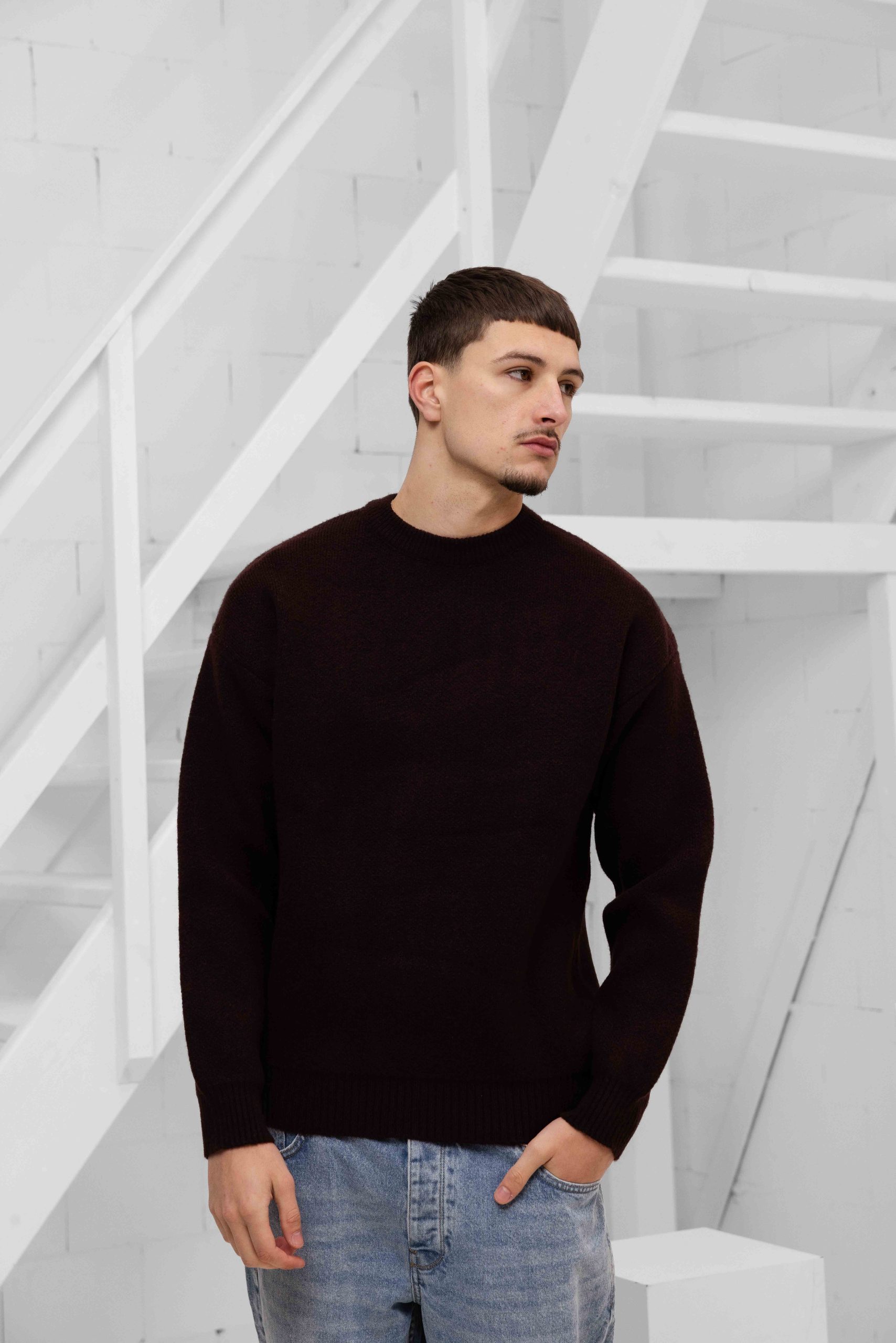Croyez Gallery Knit Sweater Heren Donkerrood