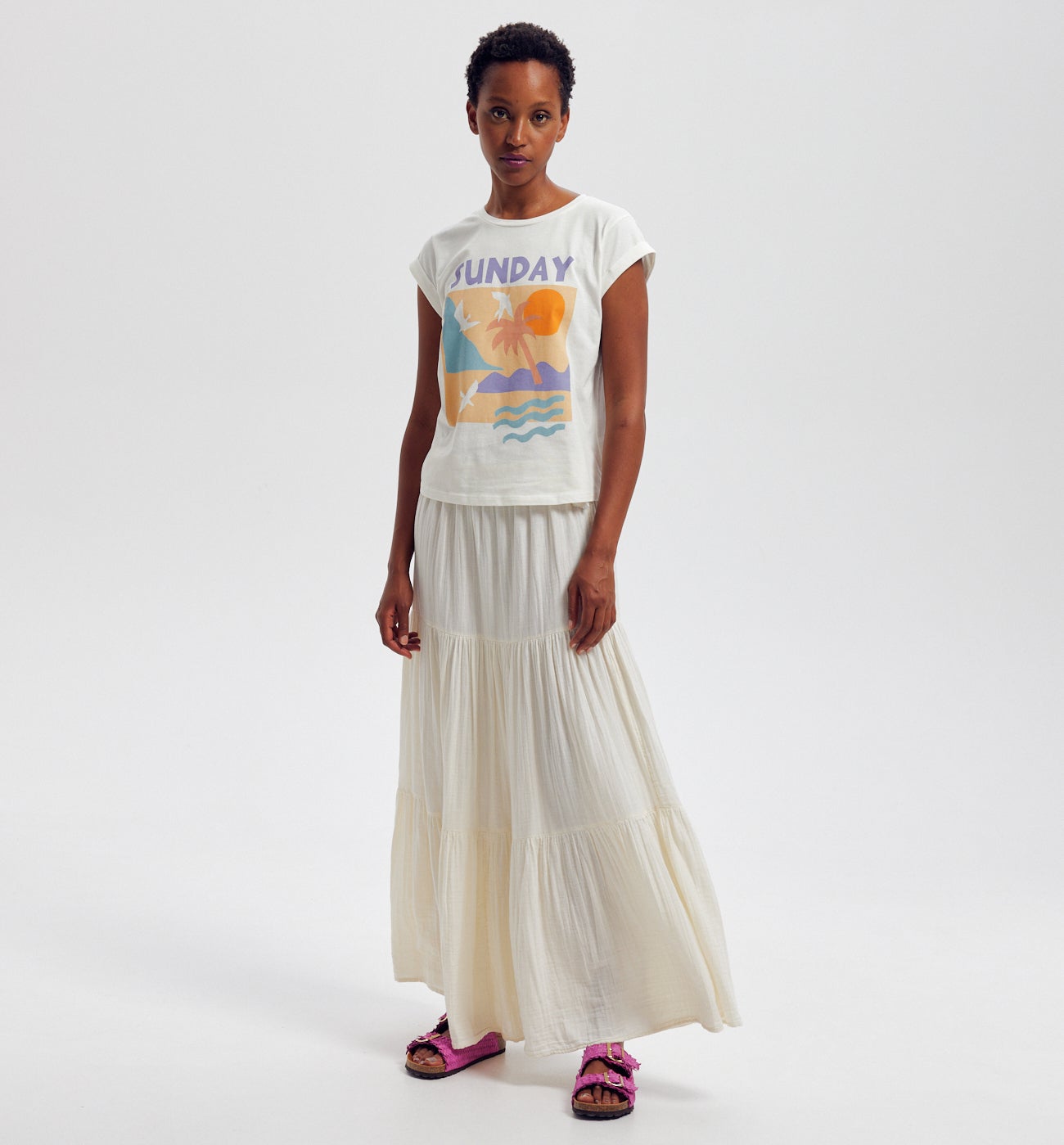T-shirt à message Femme - Imprimé écru