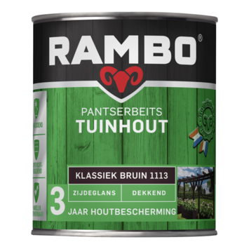 Rambo Pantserbeits Tuinhout zijdeglans dekkend klassiekbruin 750 ml