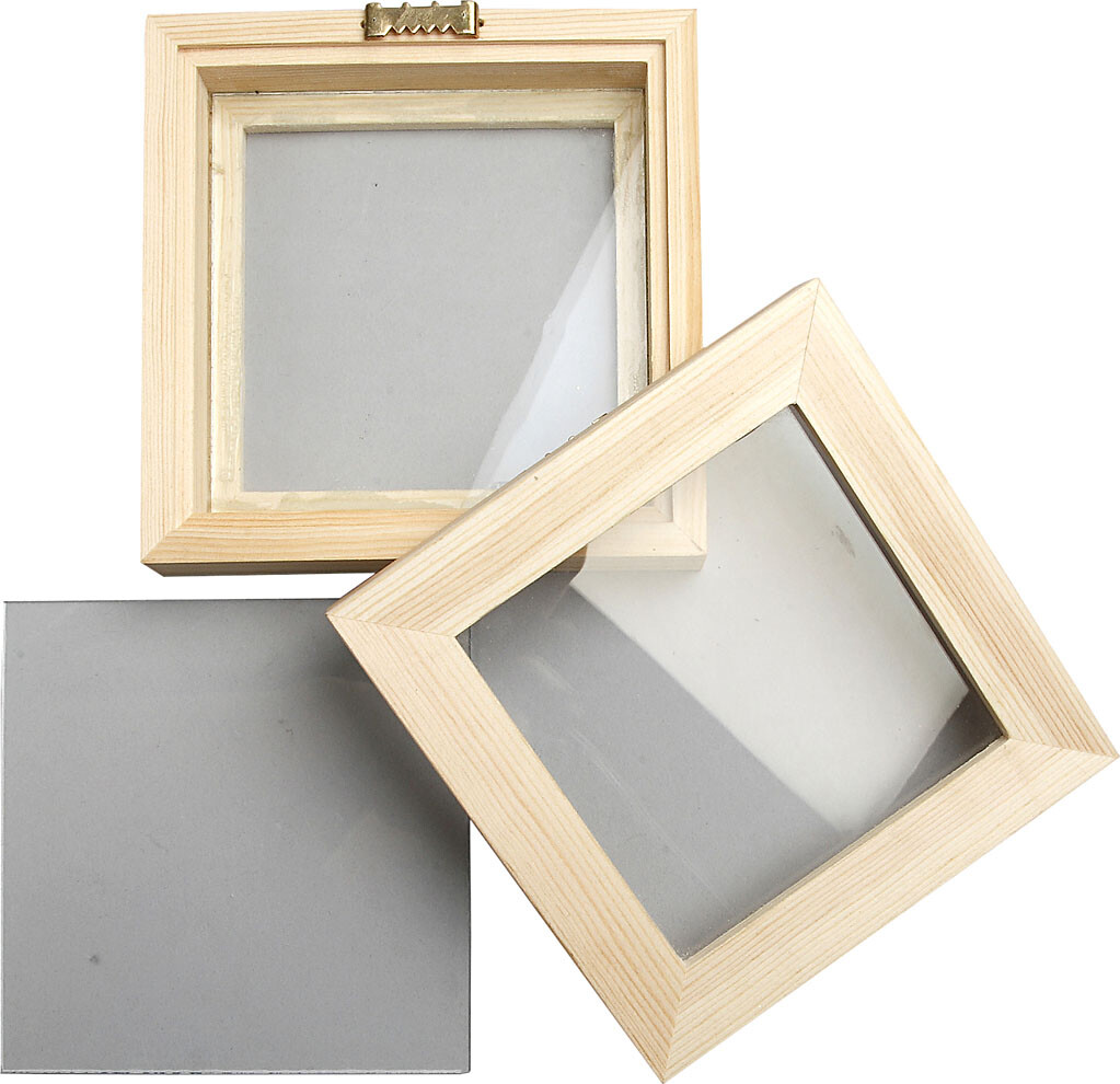 3D Ramme Med Glas - D 2,5 CM - Str. 12,3X12,3 CM - 1 Stk