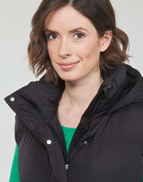Superdry - LONGLINE HOODED PUFFER GILET Negro
