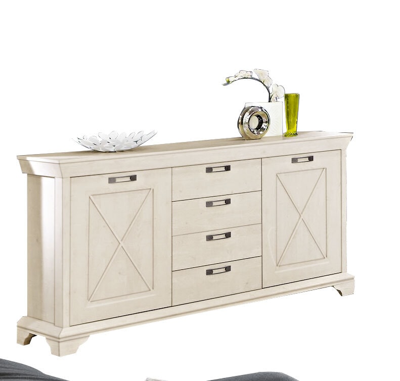 Sideboard Kashmir Pinie Weiß Nachbildung ca. 178,3 x 95,9 x 48,2 cm