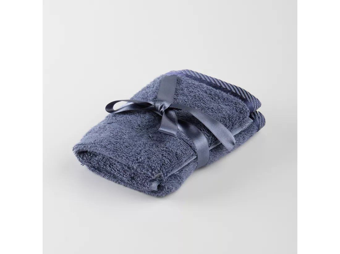 Set de Serviettes en Bambou Bleu Foncé 30x30 cm - Lot de 2