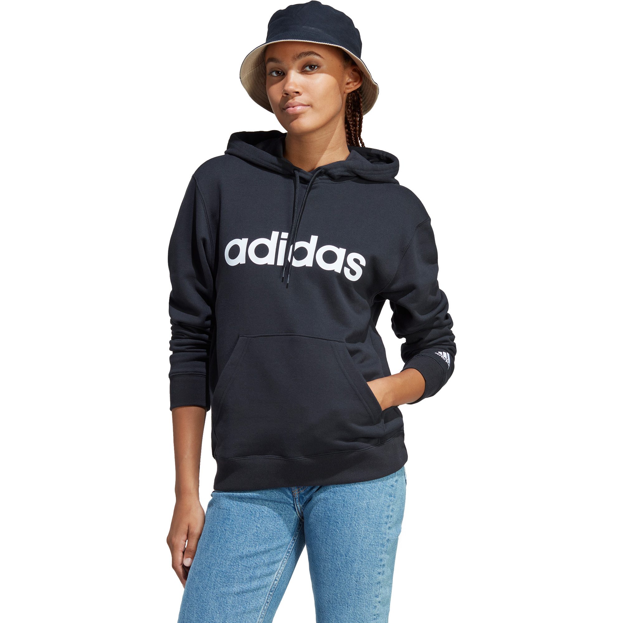 adidas Essentials Linear Hoodie Damen schwarz