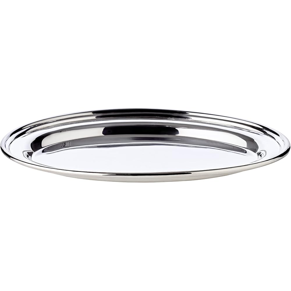 EDZARD Plateau Lisa en métal argenté, Ovale, 24 x 16 cm : Cuisine et Maison