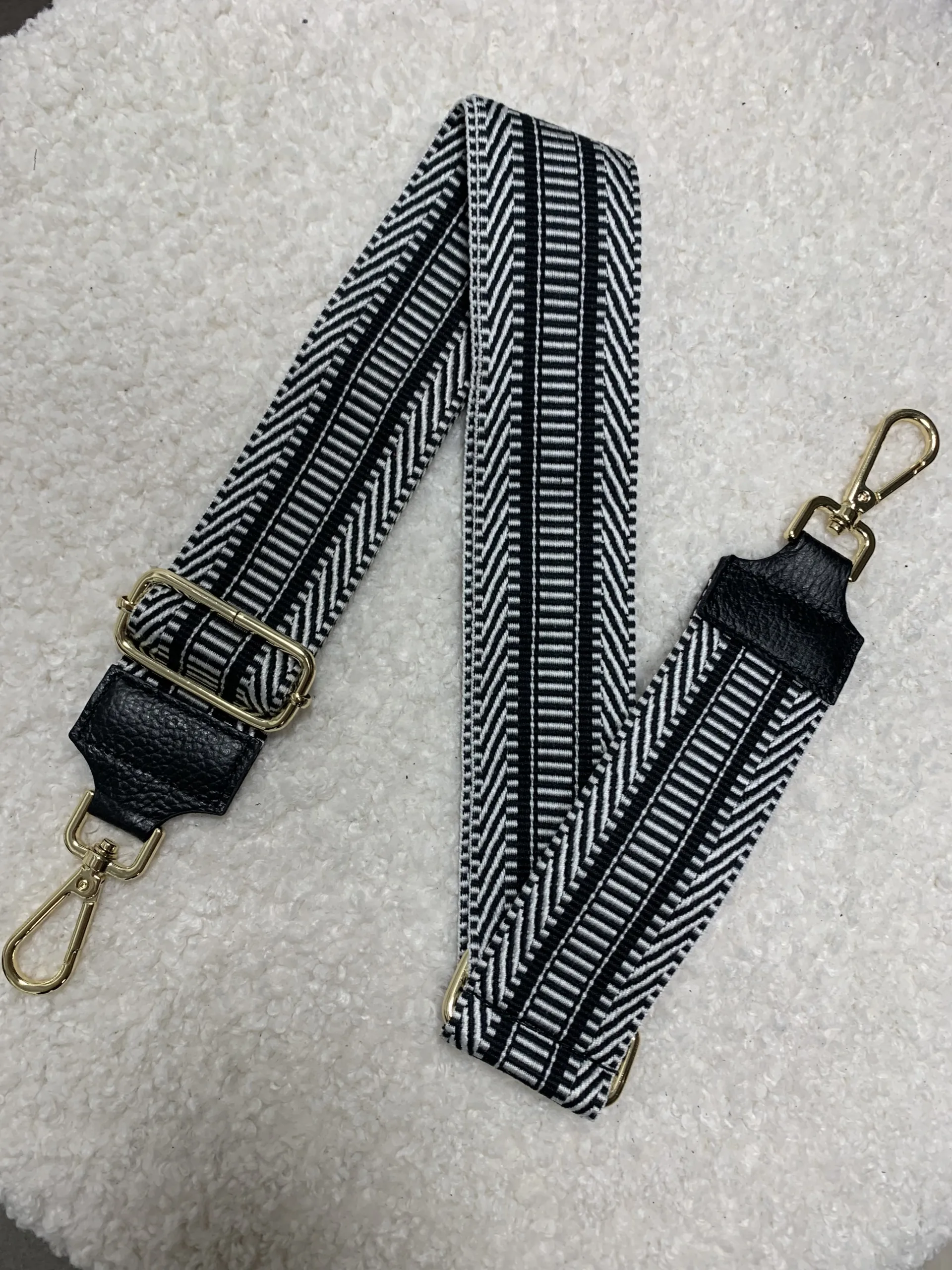 Bag Strap - Zwart/Wit - Goud