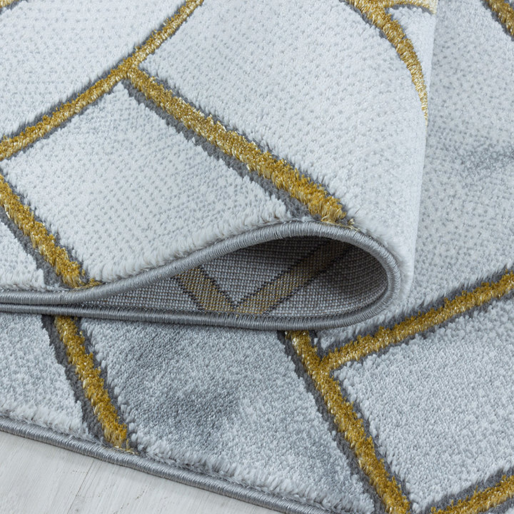 Modern vloerkleed - Marble Pattern Grijs/Goud | Topper
