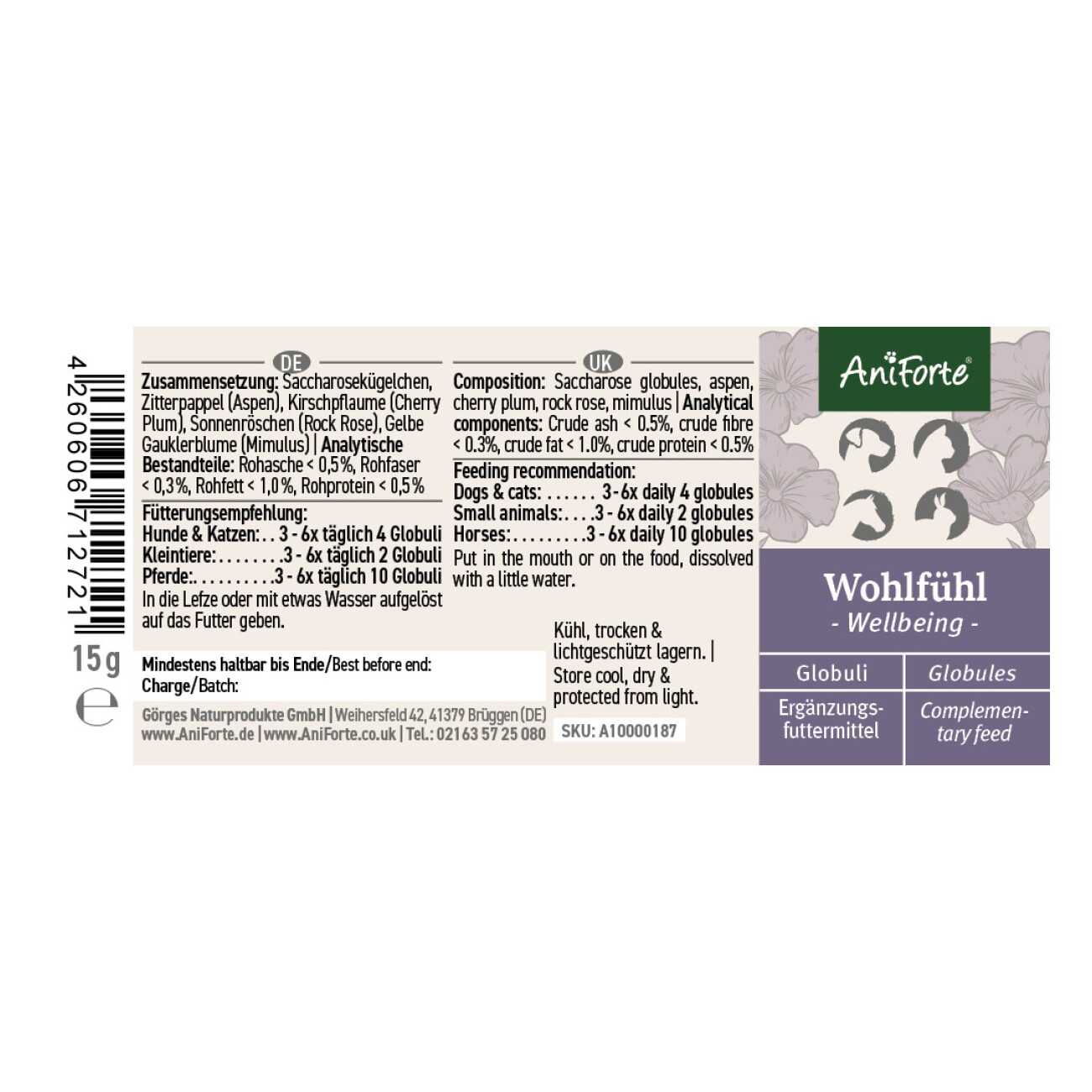AniForte Bachblüten Wohlfühl 15g