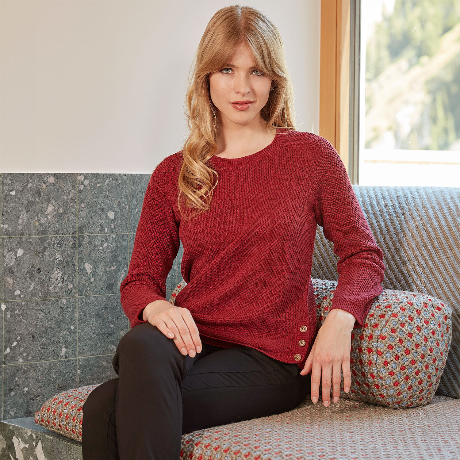 Damen Strickpullover mit Struktur